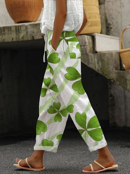 Damen Sommerhose mit Blumenmuster
