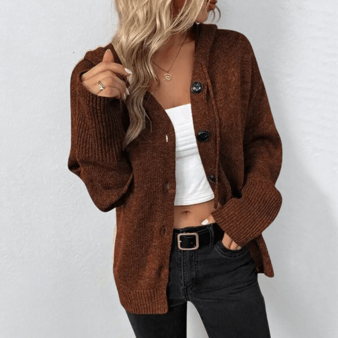 Damen Strickjacke mit Knopfleiste