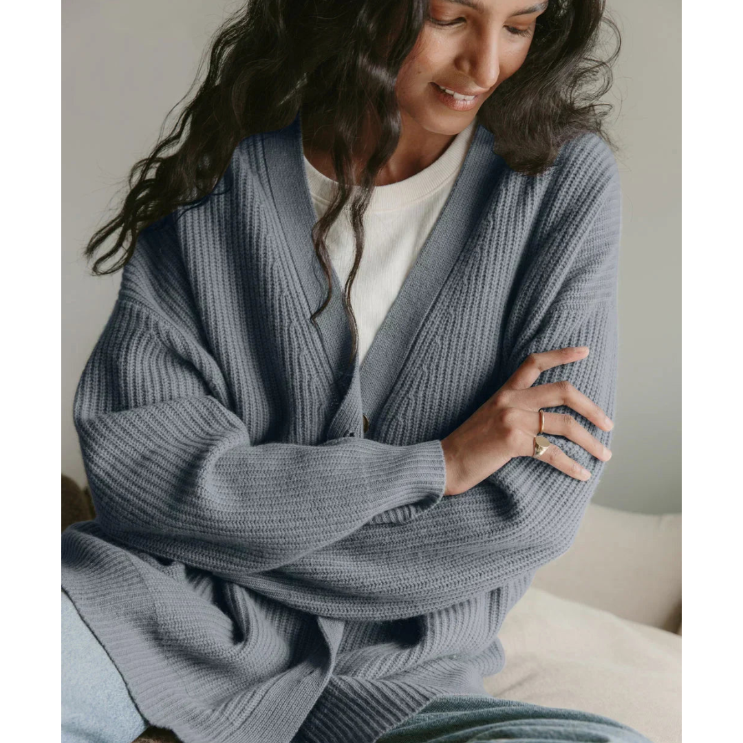 Damen lange Strickjacke