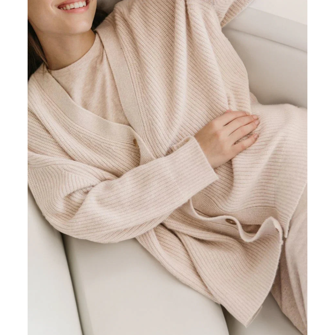 Damen lange Strickjacke