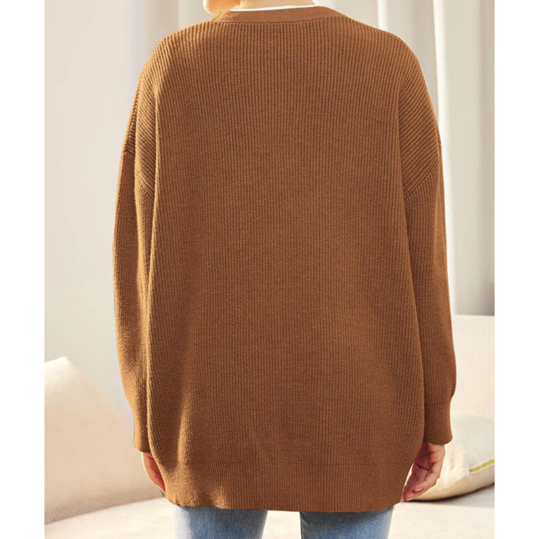 Damen lange Strickjacke