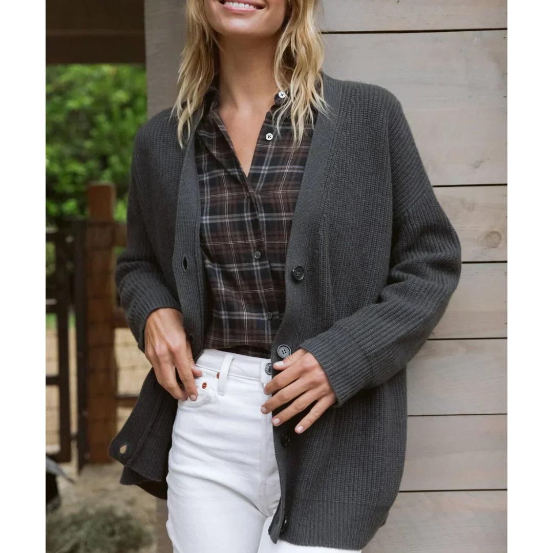 Damen lange Strickjacke