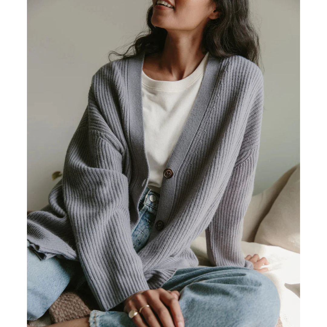Damen lange Strickjacke