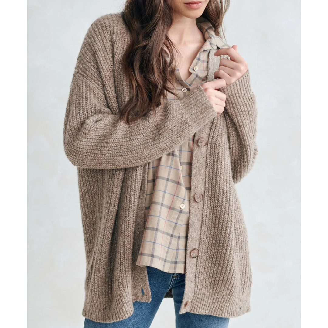 Damen lange Strickjacke