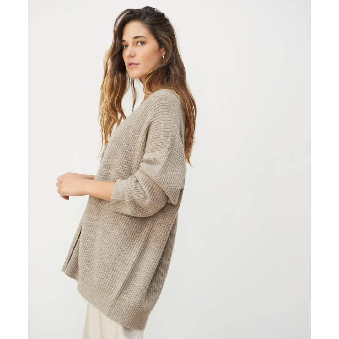Damen lange Strickjacke
