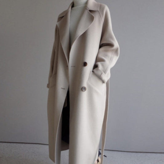 Damen langer Trenchmantel mit Langarm für den Winter