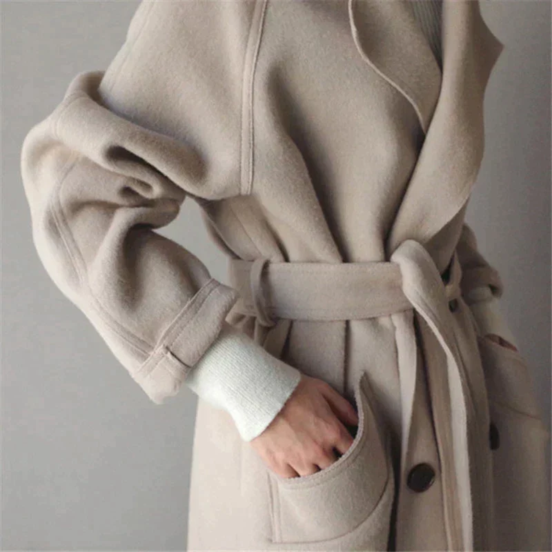 Damen langer Trenchmantel mit Langarm für den Winter