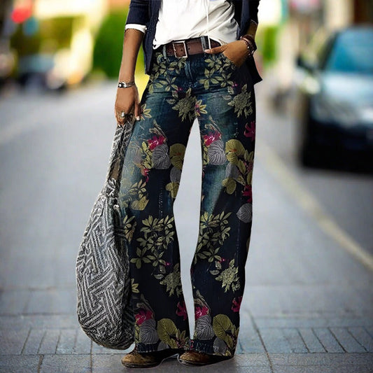 Damenjeans mit Blumendruck