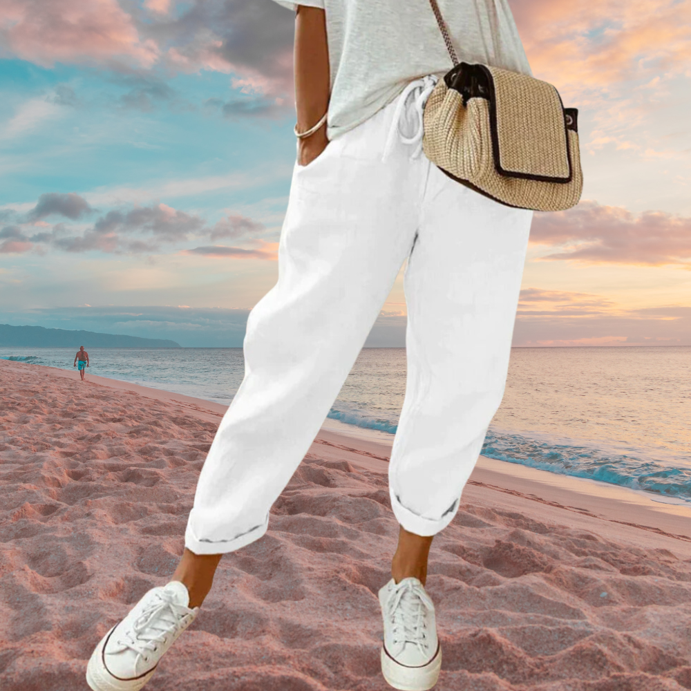Marie - Damen Lässige und stylische Leinenhose