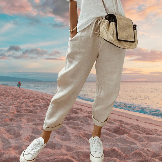 Marie - Damen Lässige und stylische Leinenhose