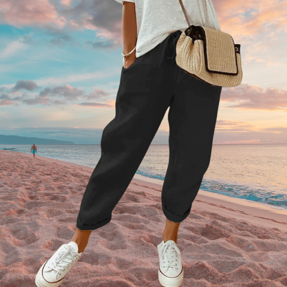 Marie - Damen Lässige und stylische Leinenhose