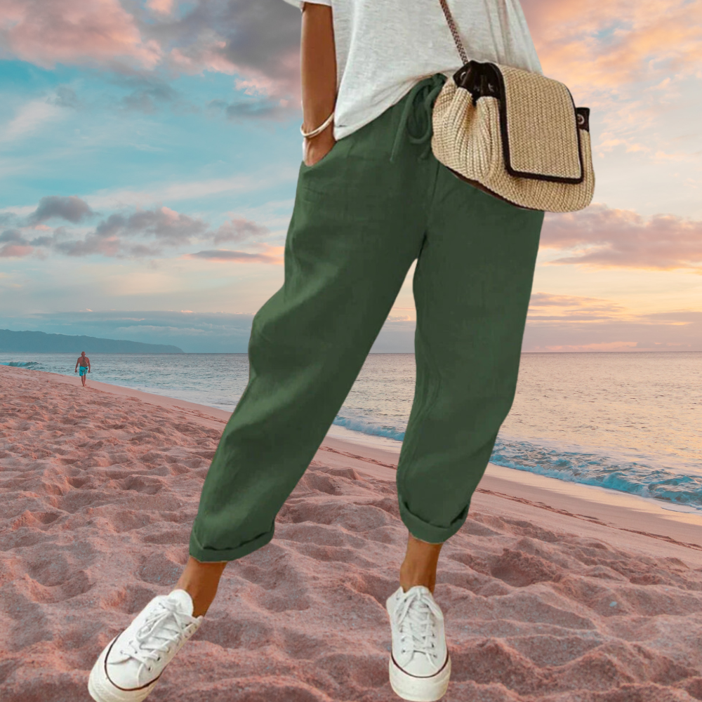 Marie - Damen Lässige und stylische Leinenhose