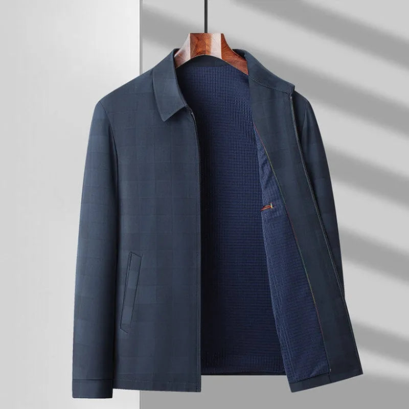 Herren Jacke – Kariert | Leicht | Atmungsaktiv | Reißverschluss | Für Frühling & Sommer