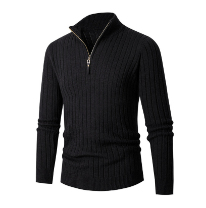 Herren Strickpullover mit halbem Reißverschluss – Bequem, warm und vielseitig