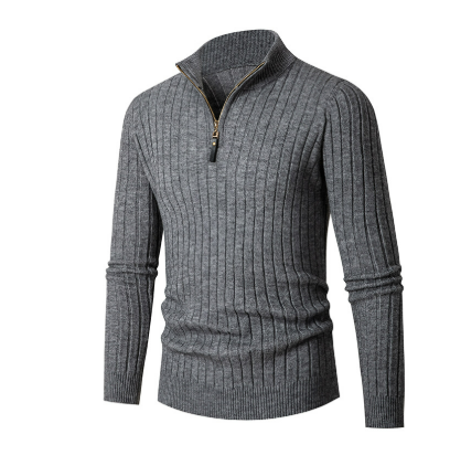 Herren Strickpullover mit halbem Reißverschluss – Bequem, warm und vielseitig