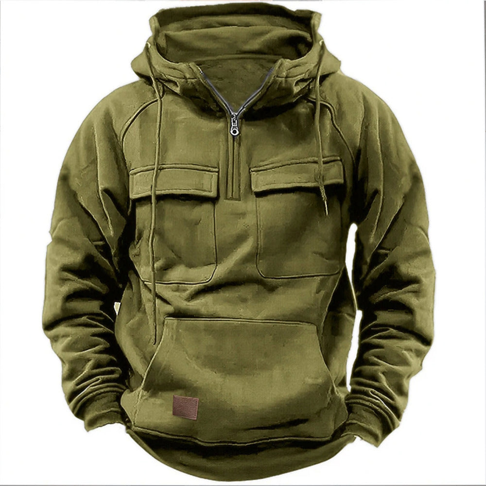 Herren Tactical Hoodie | Robustes Funktionsmaterial | Halber Reißverschluss & Outdoor-Design