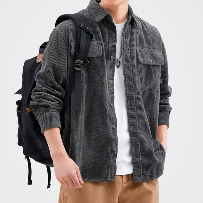 Herrenhemd aus Kordstoff – Langarm, bequem und vielseitig kombinierbar