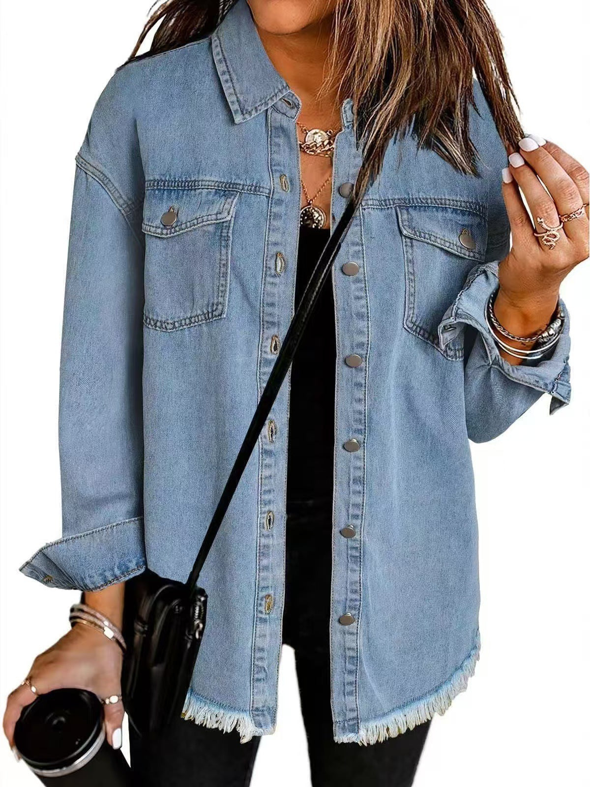 Klassische Jeansjacke im Lässigen Schnitt