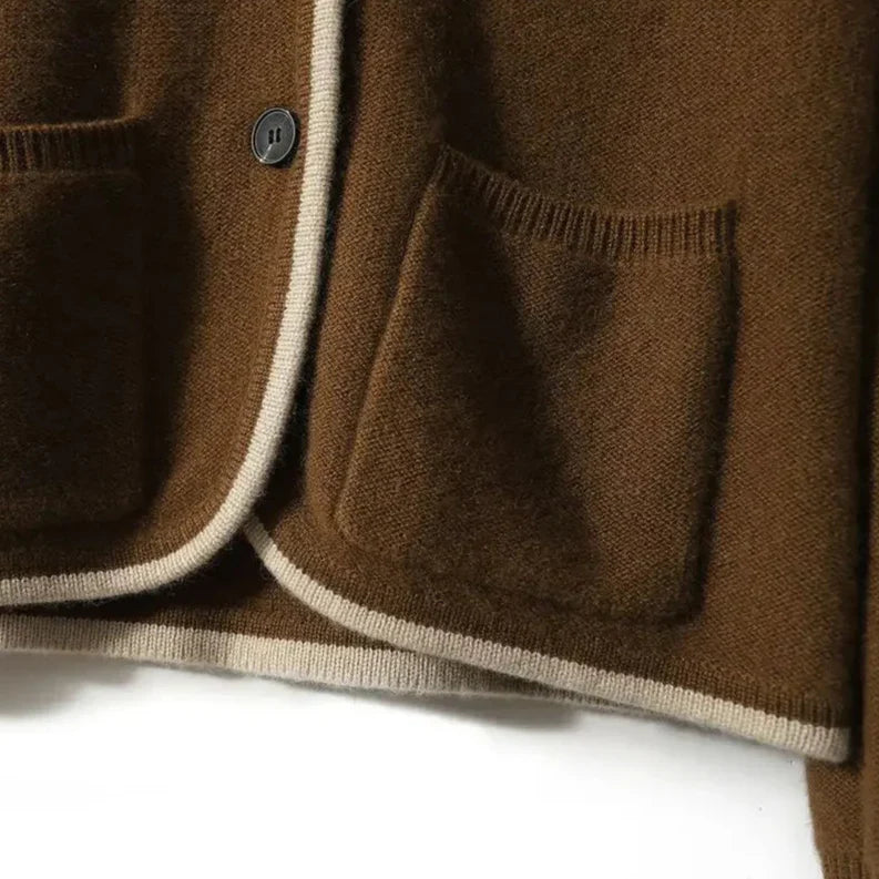 Strick-Cardigan mit kontrastierenden Details