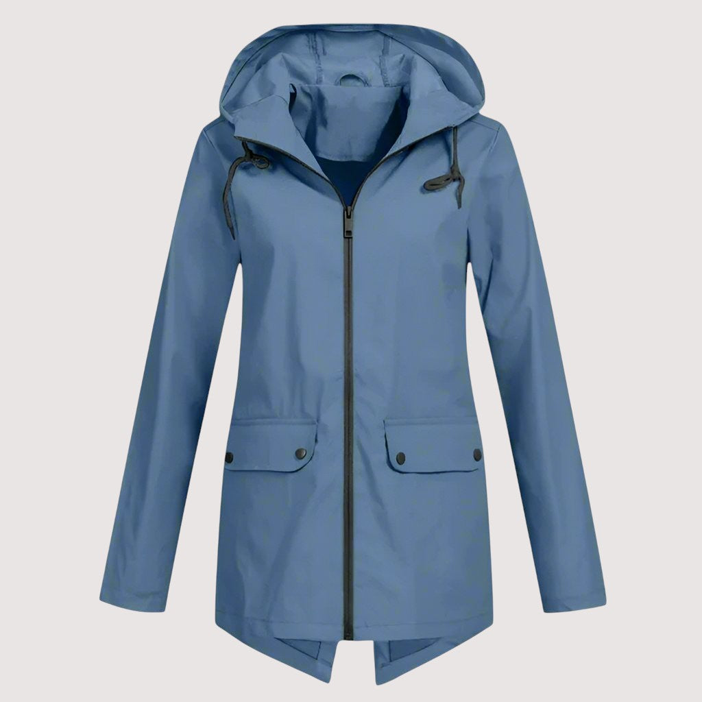 Wasserdichte Damen-Regenjacke (Midilänge)
